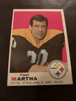1969 Topps Football #224 Paul Martha EX+ Steelers Pittsburgh Set Break - Image 1 of 2