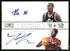 2012-13 National Treasures 11 vs. 12 Signatures Gold #46 Alec Burks/Ross/25