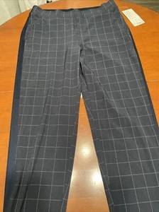 Athleta Brooklyn Textured Ankle Pants Size 12 T Windowpane Blue NWT - Picture 1 of 9