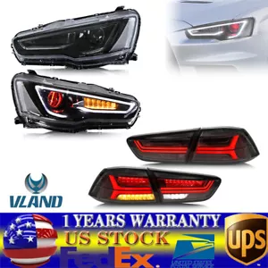4PCS Vland Headlights &Tail Lights For MITSUBISHI LANCER/EVO X 2008-17 Demon Eye - Picture 1 of 12