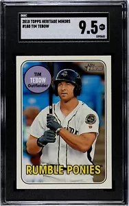 2018 Topps Heritage Minors #180 Tim Tebow SGC 9.5 MINT+ - Picture 1 of 2