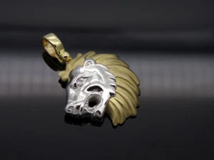 LÖWEN KOPF ANHÄNGER IN 585 / 14 K GOLD BICOLOR - Bild 1 von 4