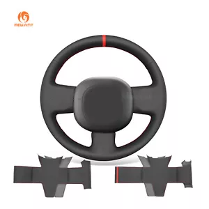 MEWANT Handstitch Funda de volante de cuero sintético negro para Fiat Panda 2011-2024 - Imagen 1 de 9