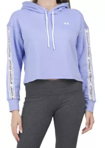 Sudadera con capucha para mujer Under Armour calce suelto recortada manga larga con capucha púrpura talla L - Imagen 1 de 3