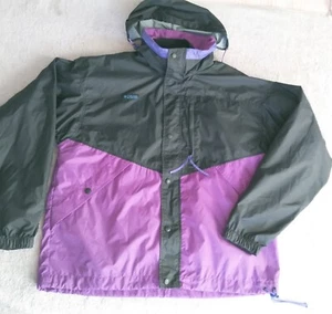 Columbia Jacke Herren Medium Vintage 3 in 1 Fleece gefüttert Kapuze lila schwarz Logo - Bild 1 von 23