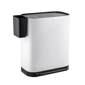 B-Ware SVITA MLT2X30 Mülleimer Treteimer Abfalleimer 60l 2 Fächer Deckel Weiß - Bild 1 von 7