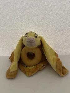 Disney Simba Lovey Yellow Orange Lion King Ring Rattle Toy Security Blanket - Picture 1 of 2