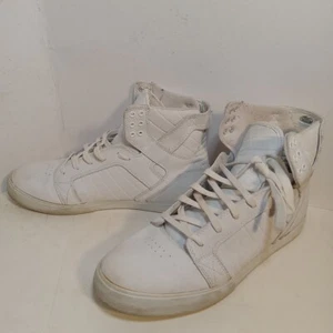 Supra Muska 001 Skytop Leather White High Top Skate Shoes Men's Size 11.5 - Picture 1 of 11