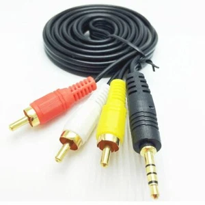 3.5mm TV Plug AUX to 3 RCA Male Audio Video DVD HDTV AV Cord Cable Adapter HD - Picture 1 of 11