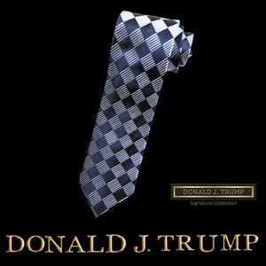 Donald J. Trump Signature Collection Necktie Tie Navy Blue Diamond President New - Picture 1 of 2
