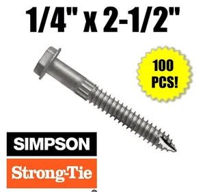 (Qty 100) Simpson SDS Screws 1/4" x 2 1/2" SDS25212 Heavy Duty Connector Screw - Picture 1 of 5