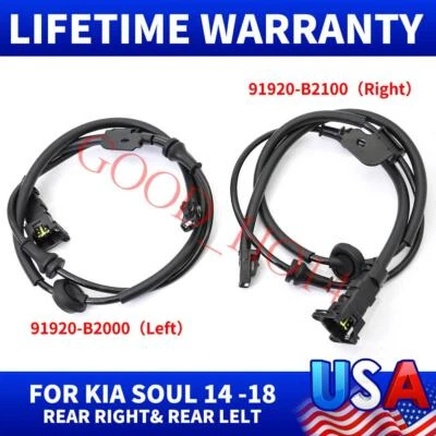 2X Rear Left &Right Wheel ABS Speed Sensor For Kia Soul 14-19 Kia Soul EV 15-19 - Image 1 of 4