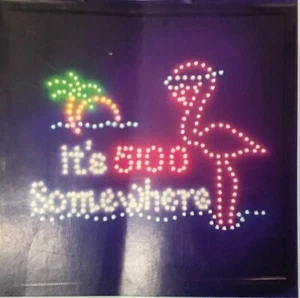 Led Sign It's 5:00 Somewhere Flamingo, Window Sign,Business Sign,Store Sign,Pub - Picture 1 of 1