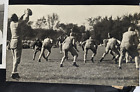 Antique FOOTBALL ACTION Photograph Lot of 5 from Album 1930s-40s -Leather Helmet