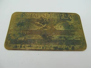 Antikes Sozialversicherungskartenschild Metallausweis - Bild 1 von 1
