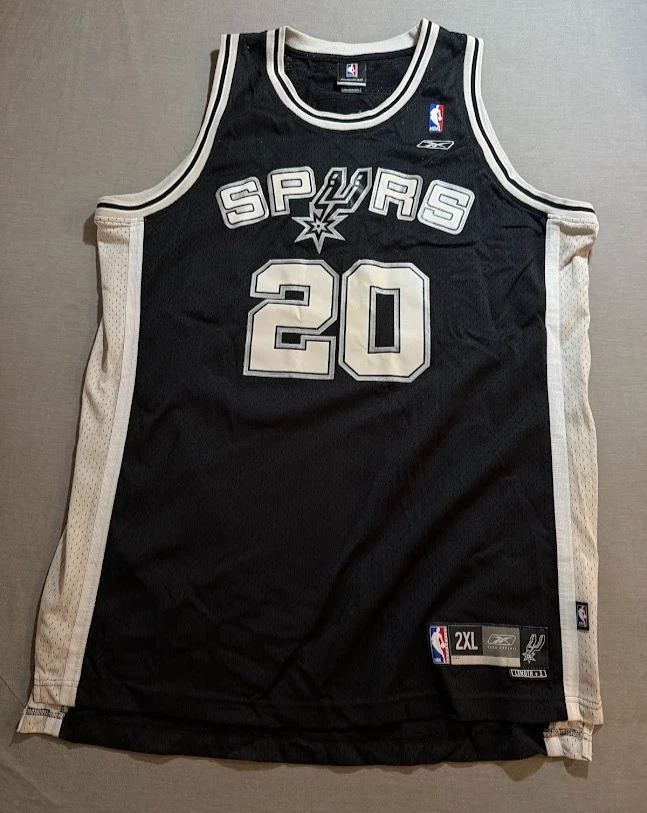 San Antonio Spurs Manu Ginobili #20 Reebok Jersey Mens 2XL Black Sleeveless. - Image 1 of 4