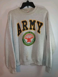 Vintage Fruit Of The Loom United States Army Crew Neck Sweatshirt Gray Large - Bild 1 von 20