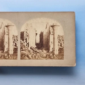 Egypt Stereoview C1860 Real Photo Africa Karnac Ruins Shisak Court Early Frith - Picture 1 of 3