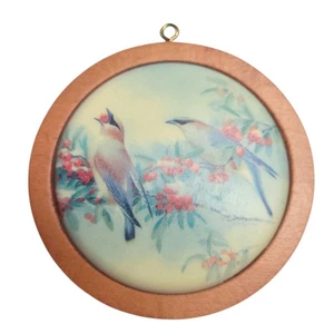 Hallmark Cedar Waxwing Christmas Ornament 1986 Wildlife Collection Holz & Glas - Bild 1 von 5