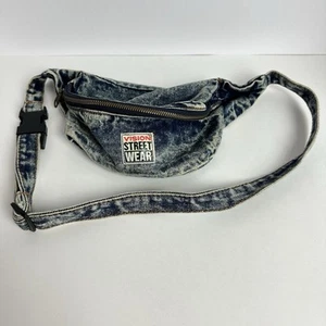 Vintage Vision Street Wear Hip Fanny Pack Skateboarding Denim Acid Wash RARE - Picture 1 of 10