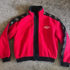 Vintage Swingster NASCAR Winston Cup Series Fleece Jacket Full Zip Red Black XL - Picture 1 of 8