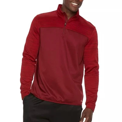 Tek Gear Warm Tek 1/4 Cremallera Roja Manga Larga Pullover Sudadera Para Hombres Talla L Foto 1 de 4