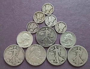 90% Silver Junk U.S. Coins: $3.50 F.V. Circulated - Lot #42 - Bild 1 von 1