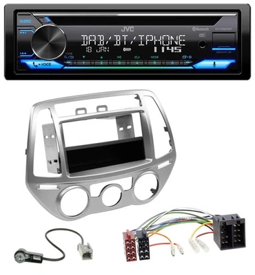 JVC Bluetooth MP3 USB DAB CD Autoradio für Hyundai i20 (12-14) man. Klima - Bild 1 von 4