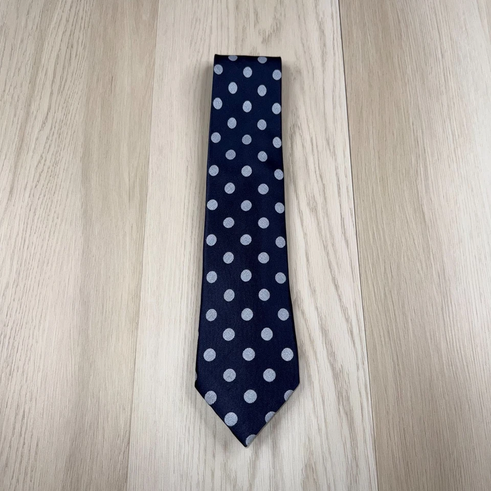 Corbata Tom Ford Para Hombres Azul Marino Gris Tejida Lunares Seda Morera Talla Única Foto 1 de 4