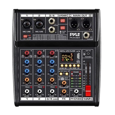 Pyle Professional DJ Audio Mixer Controller - 4-Channel DJ Controller Sound M... - Image 1 of 4