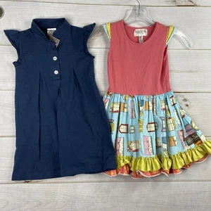 Matilda Jane Size 4 Lot of 2 Dresses Cap Sleeve Ruffles Colorful Windows Classic - Picture 1 of 5