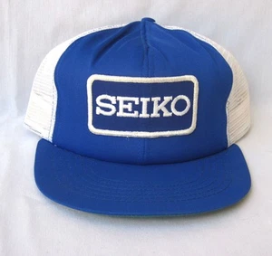 True Vintage SEIKO Snapback MESH TRUCKER HAT Cap ADJUSTABLE - Picture 1 of 7