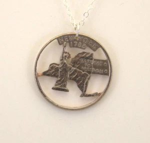 New York Cut Out Coin Jewelry, Necklace - Picture 1 of 3