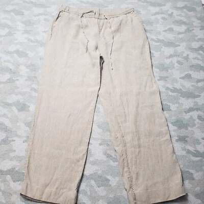 Charter Club Pants Womens Large Tan Drawstring Linen - Image 1 of 4