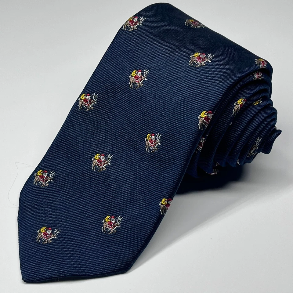 Corbata corta para hombre Brooks Brother's Makers Repp mezcla de seda geométrica Santa Foto 1 de 4