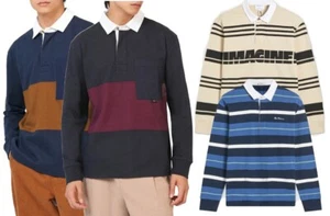 Ben Sherman Imagine Mens Rugby Sweat Long Sleeve Cotton Top Collared Tee S - 2XL - Picture 1 of 31