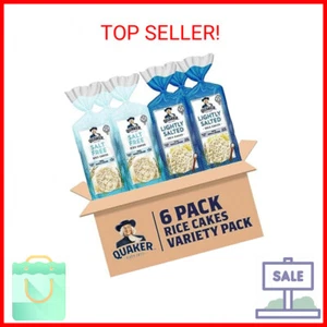 Quaker Large Rice Cakes, Gluten Free, Lightly Salted + Salt Free Variety Pack, 4 - Picture 1 of 2