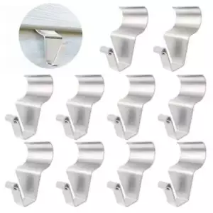 Vinyl Siding Hooks 10 Pack Heavy Duty Stainless Steel Low Profile No Hole Hanger - Picture 1 of 12
