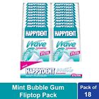 Happydent Wave Xylitol Sugarfree Mint Flavour Bubble Gum Fliptop pack,Pack of 18