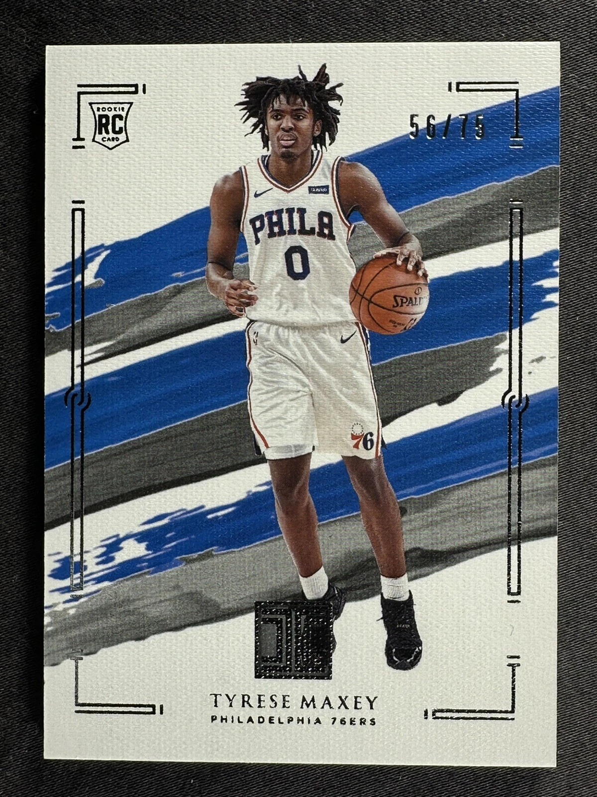2020-21 Panini Impeccable #81 Tyrese Maxey Rookie Silver /75 Philadelphia 76ers