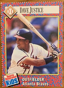 DAVE JUSTICE, RARE {1991} SPORTS ILLUSTRATED FOR KIDS CARD, BASEBALL STAR - Picture 1 of 1