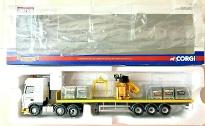 DAF XF SPACE CAB SIDED CRANE W  PALLETISED LOAD TARMAC 1:50 CORGI CC13219 LE MIB - Image 1 of 4
