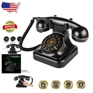 Teléfono fijo retro vintage con esfera con cable - pieza de decoración clásica - Imagen 1 de 8