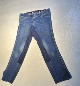 Goode Rider Womens Denim/faux Suede Fitted Riding Pants Sz 30L Pre-owned  - Picture 1 of 9