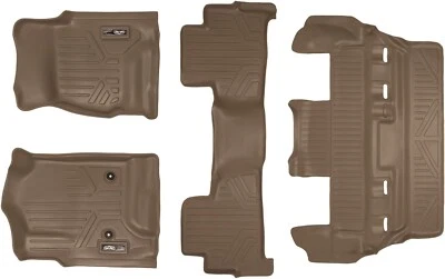 SMARTLINER Custom Fit Tan Floor Mat Set for 2015-2020 Chevrolet Tahoe/GMC Yukon Foto 1 de 4