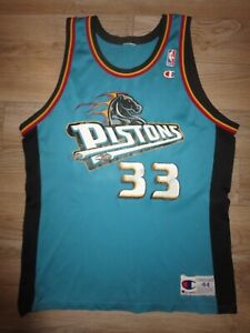 Grant Hill #33 Detroit Pistons NBA Champion Teal Reverse Jersey 48 NWT new