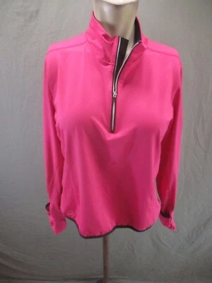 Pullover deportivo de yoga cuello alto cremallera rosa 1/2 talla L para mujer Lauren Ralph 145 Foto 1 de 4