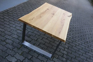 Designer Esstisch Akazie Holz Tisch Edelstahl Gestell Bürotisch Schreibtisch NEU - Bild 1 von 12