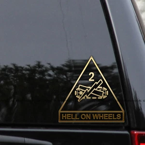 US Army 2nd Armored Division Hell on Wheels Vinyl Decal Sticker - Picture 1 of 2