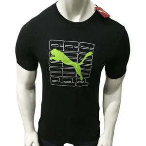 CAMISETA MANGA CORTA PUMA NUEVA CON ETIQUETAS PRECIO DE VENTA SUGERIDO POR EL FABRICANTE $42.99 BLOQUE DIMENSIONAL NEGRA PARA HOMBRE CUELLO REDONDO - Imagen 1 de 5